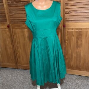 Calvin Klein Kelly Green Fit & Flare Dress Women’s Size 14